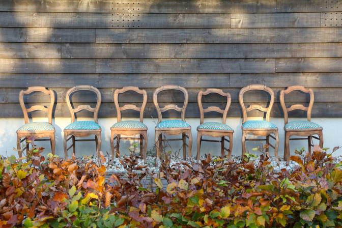 Antieke biedermeier eetkamerstoelen