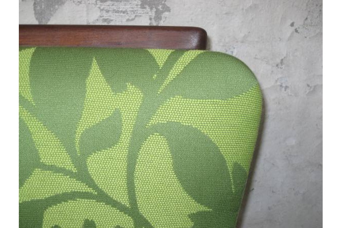 Vintage eetkamerstoelen, kleur groen