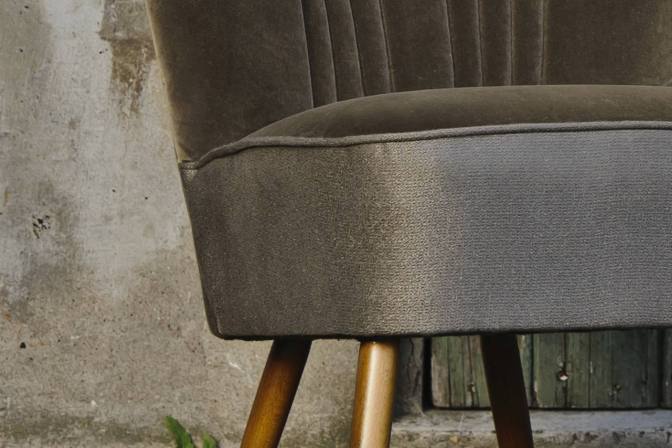 cocktail fauteuil vintage leem velours