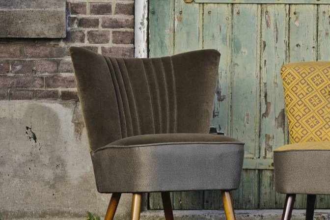 cocktail fauteuil leem velours